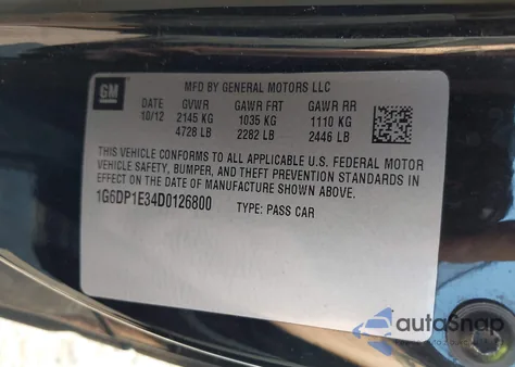 2013 Cadillac Cts Premium z USA, uszkodzony, nr VIN 1G6DP1E34D0126800